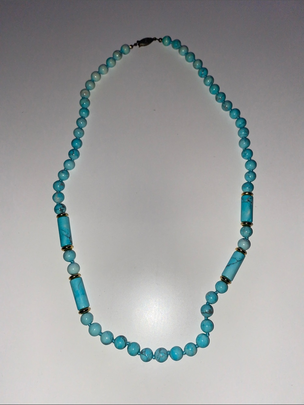 Turquoise Beaded Necklace - Elegant Blue Stone Design